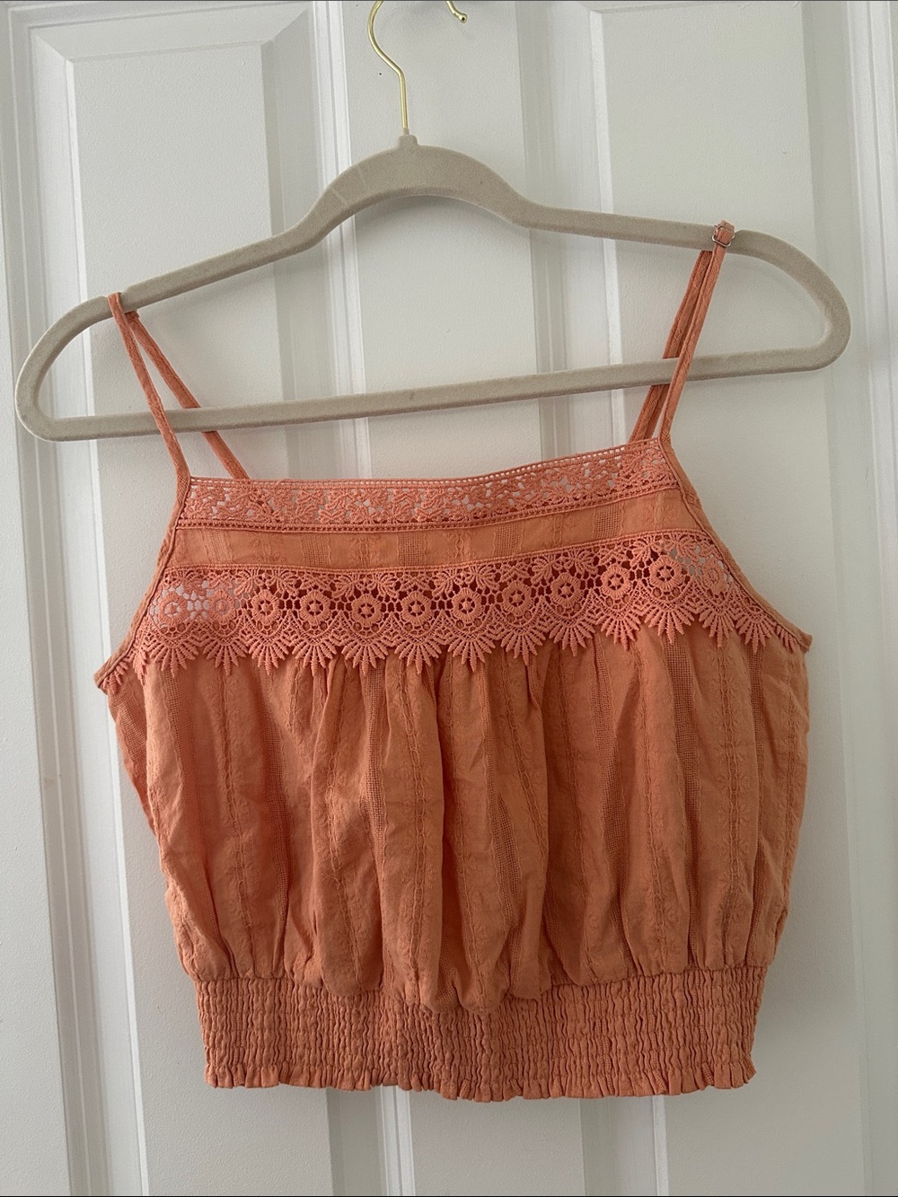 Crochet-Trim Crop Top 🍊✨